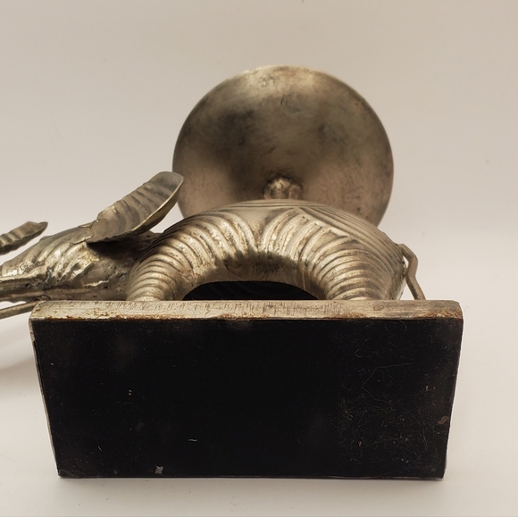 Beautiful Indo Greek Ancient Elephant Bronze Silver Candle Holder 6" H , India - Picture 12 of 14